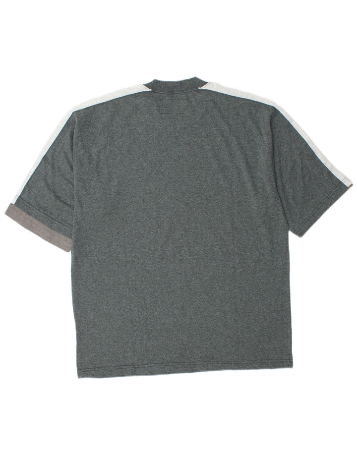 Diadora Herren-Pullover mit grafischem Rundhalsausschnitt, mittelgrau, Farbblock