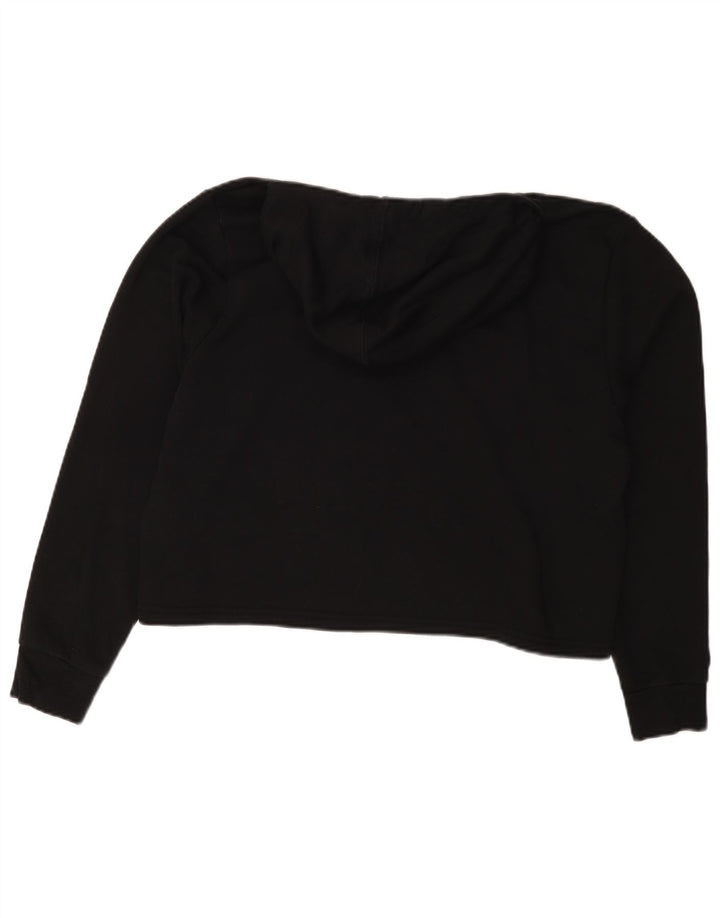 PUMA Damen Übergroßer Crop Hoodie Pullover UK 14 Mittelschwarz Farbblock