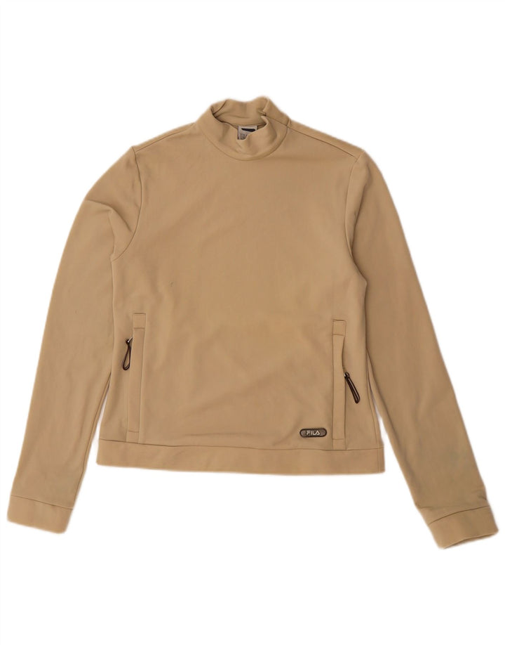 Fila Damen-Sweatshirt mit Reißverschluss am Hals, Gr. 10, Größe S, Beige