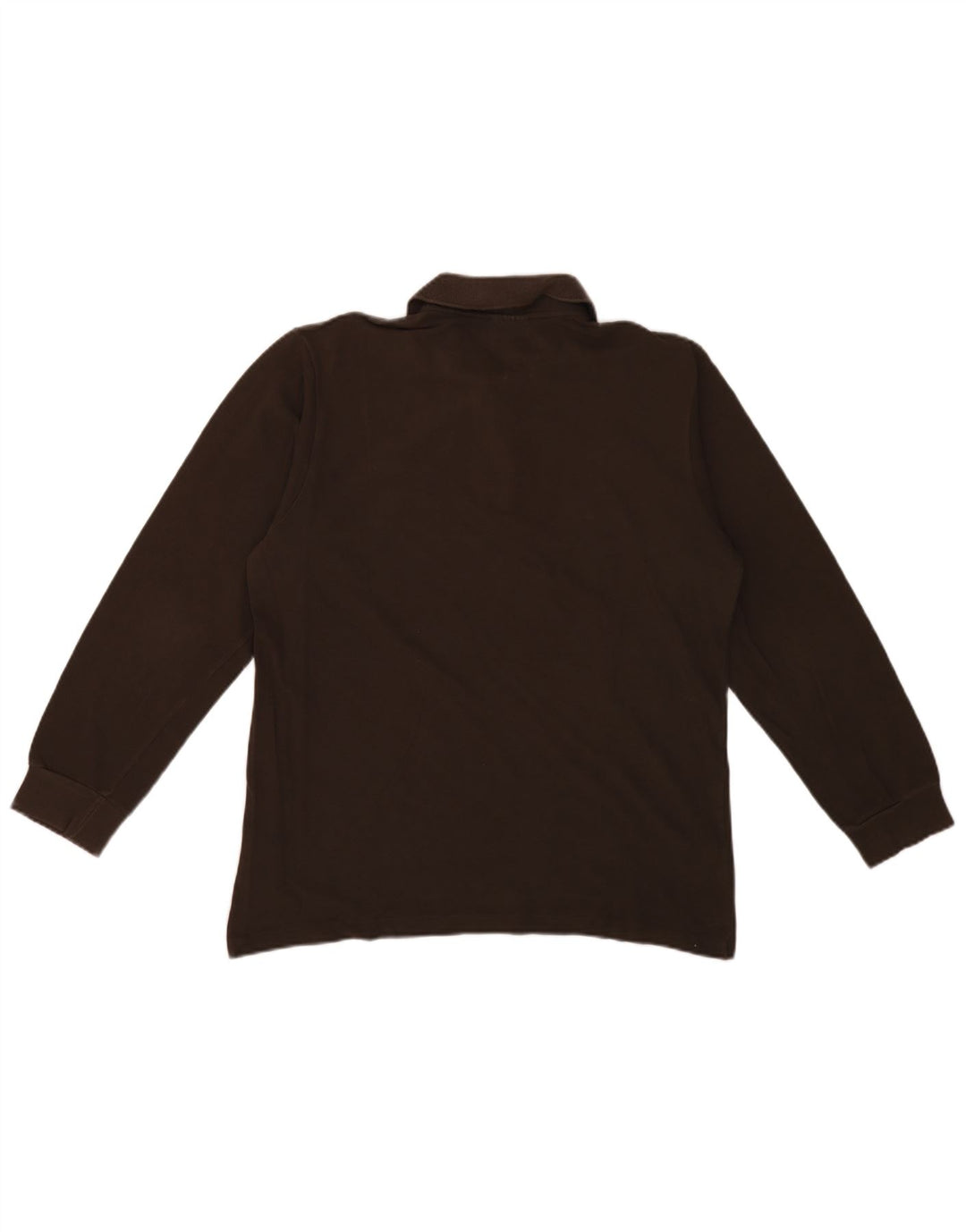 Lacoste Herren-Langarm-Poloshirt, Größe 4, mittelbraune Baumwolle
