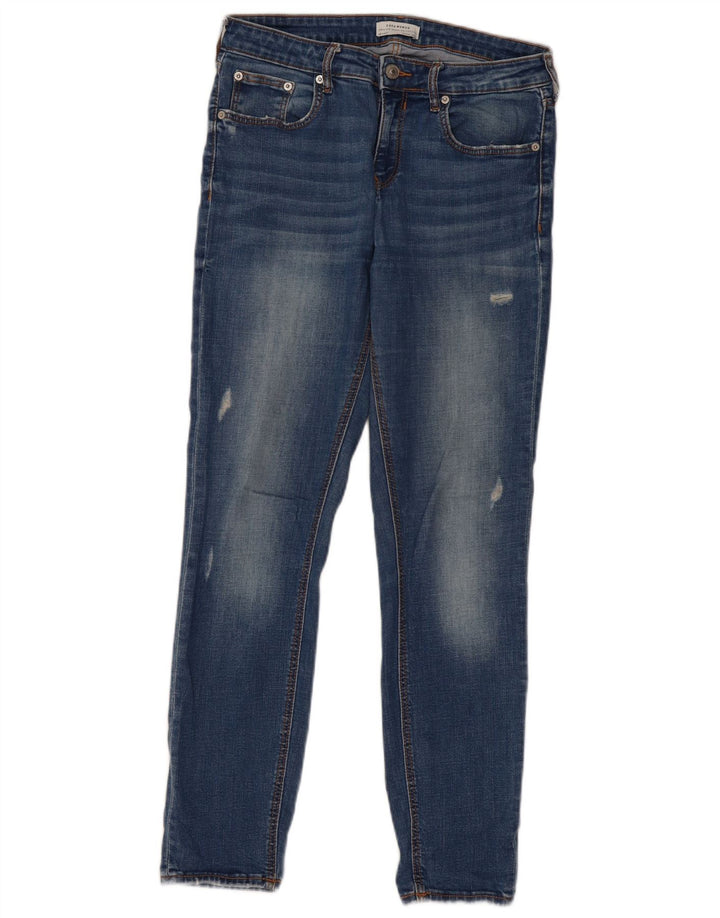 ZARA Damen Distressed Slim Jeans EU 38 Small W28 L28 Blau