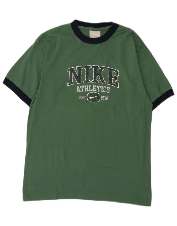 Nike Jungen Grafik-T-Shirt-Oberteil, 13–14 Jahre, XL, grüne Baumwolle