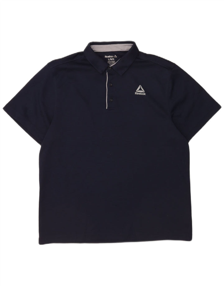 Reebok Herren-Poloshirt, groß, marineblau, Polyester