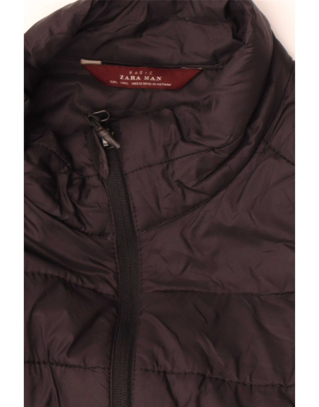 Zara Herren Wattierte Weste UK 40 Large Schwarz