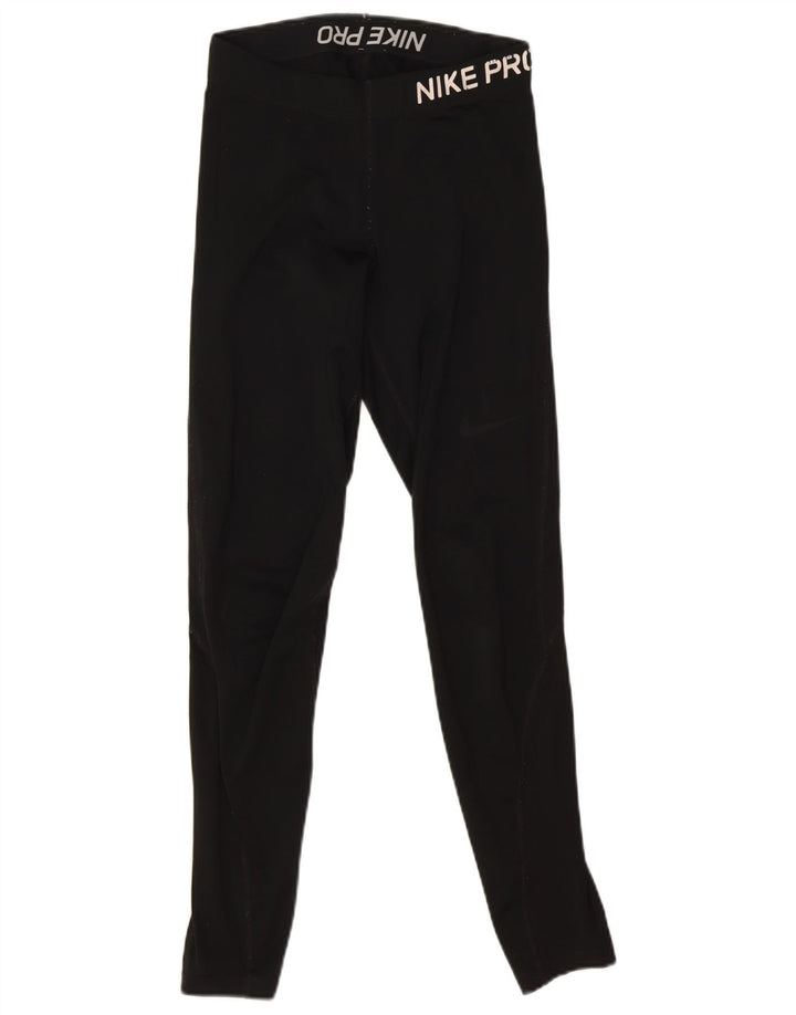 Nike Damen Dri Fit Graphic Leggings UK 8 Small Schwarz