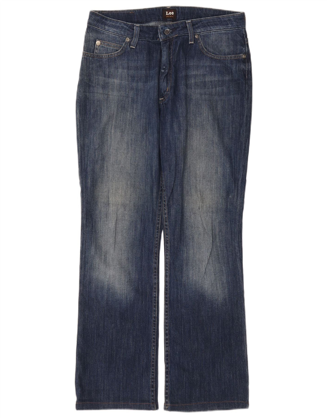 Lee Damen Cameron Straight Jeans W32 L29 Marineblau Baumwolle