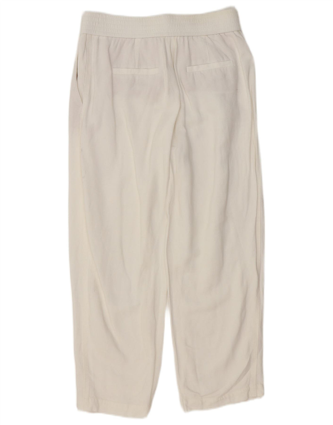 MASSIMO DUTTI Womens Loose Fit Cropped Trousers EU 40 Medium W30 L25 White