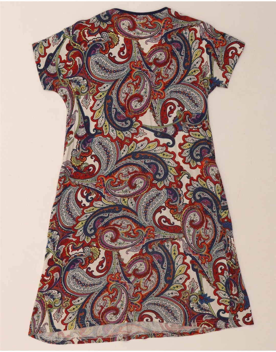 VINTAGE Womens Basic Dress UK 12 Medium Multicoloured Paisley Cotton Vintage Vintage and Second-Hand Vintage from Messina Hembry 