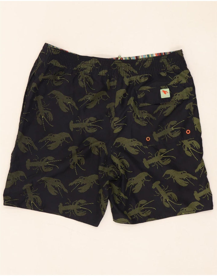Ted Baker Herren-Badeshorts mit abstraktem Muster, Größe 3, mittelschwarz