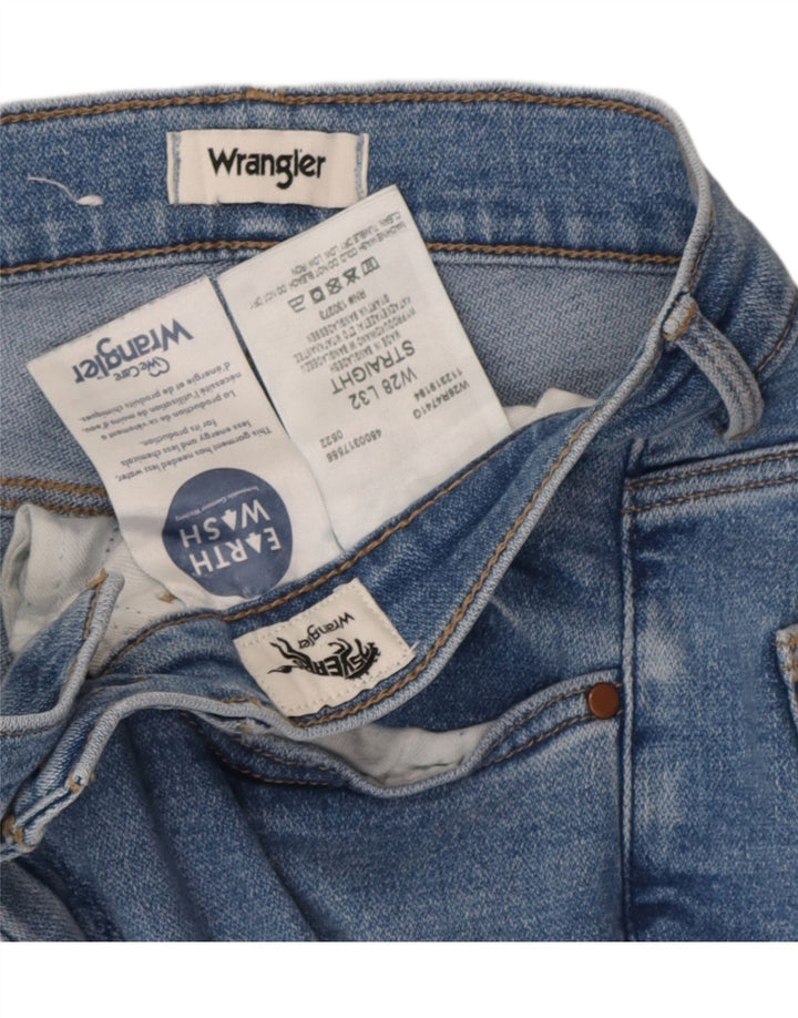 Wrangler Damen Straight Jeans W28 L28 Blaue Baumwolle