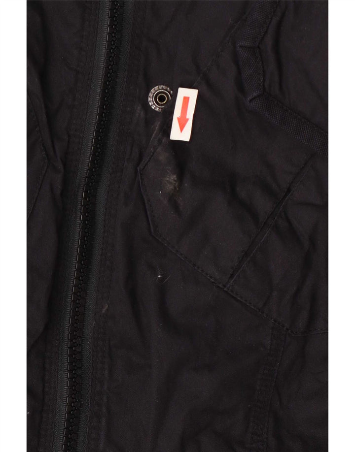 Superdry Herren Utility-Jacke UK 38 Mittelschwarze Baumwolle