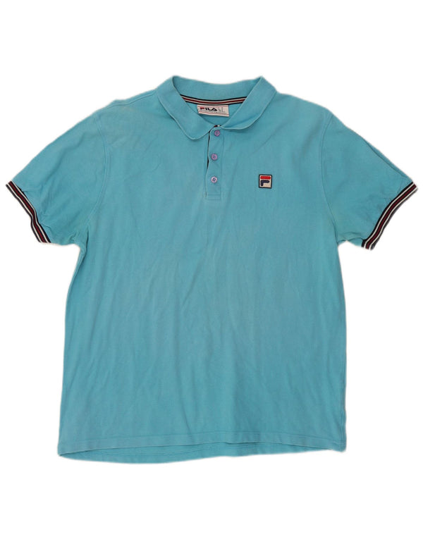 Fila Herren Poloshirt XL Blau Baumwolle