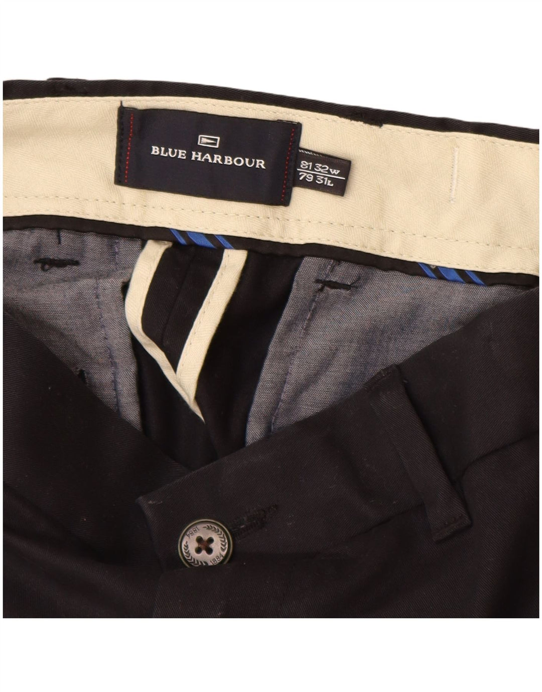 Marks & Spencer Herren Blue Harbour Chinohose W32 L31 Marineblau