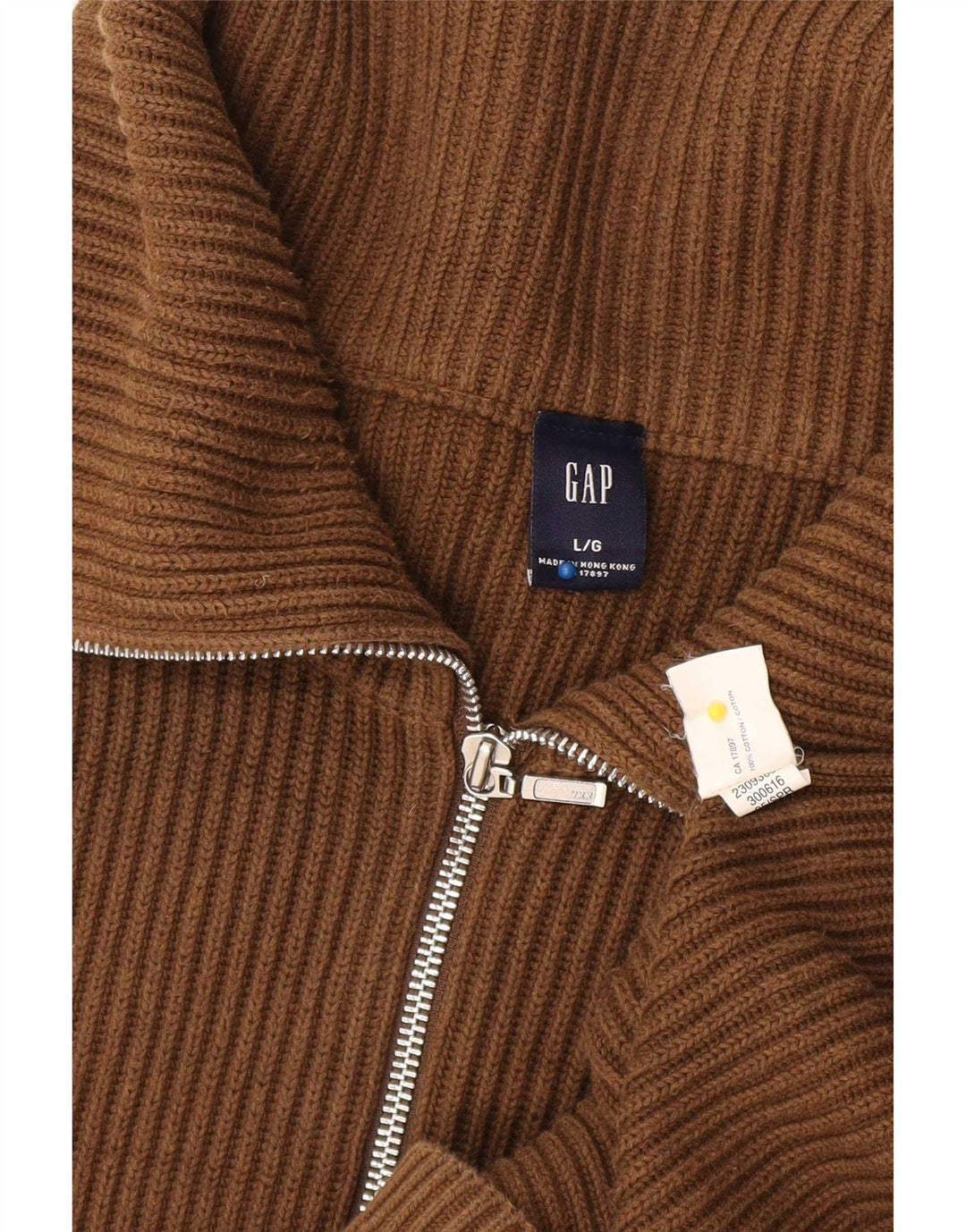 Gap Herren-Strickjacke, groß, braune Baumwolle