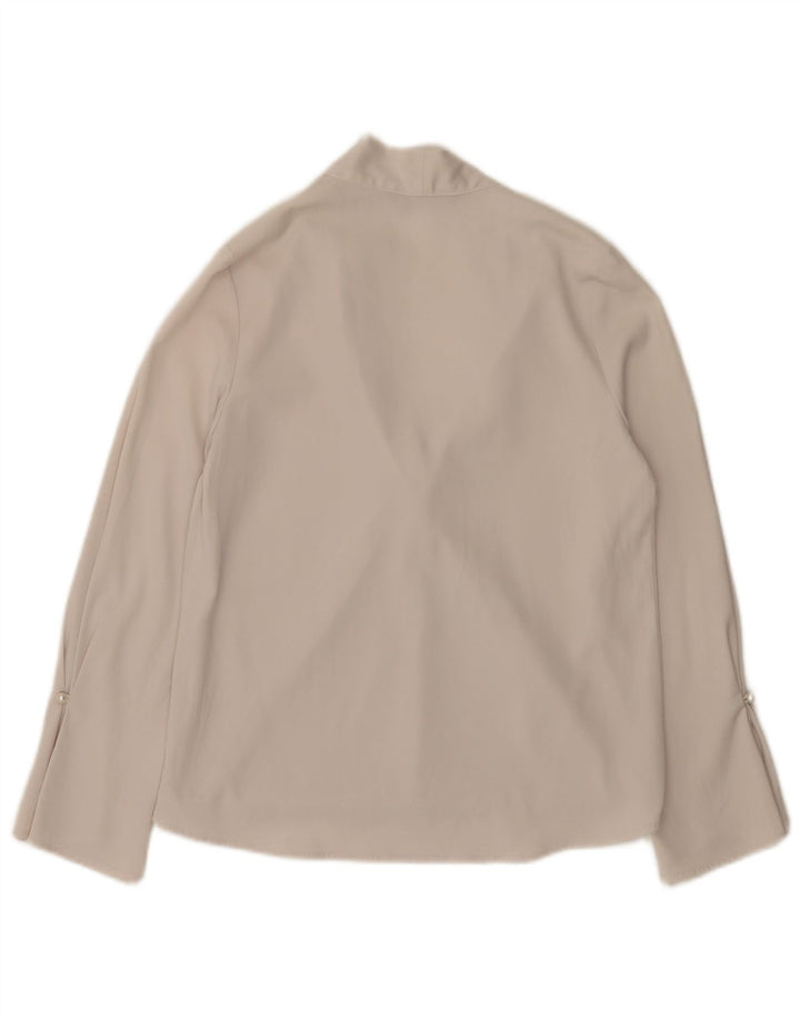 Zara Damen-Langarm-Oversize-Blusenoberteil, Gr. 6, XS, Weiß
