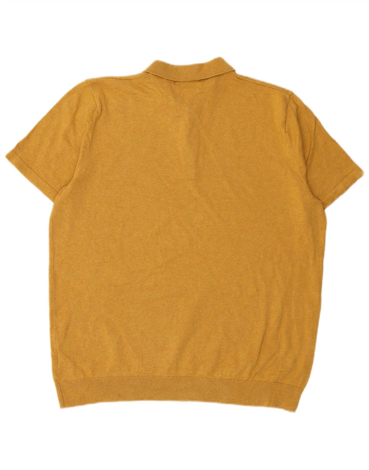 Marks & Spencer Herren-Pullover, kurzärmelig, Rollkragenpullover, Größe L, Gelb