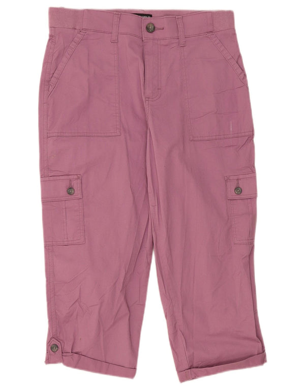 Lee Damen Capri Relaxed Fit Cargohose US 8 Medium W32 L21 Rosa Baumwolle