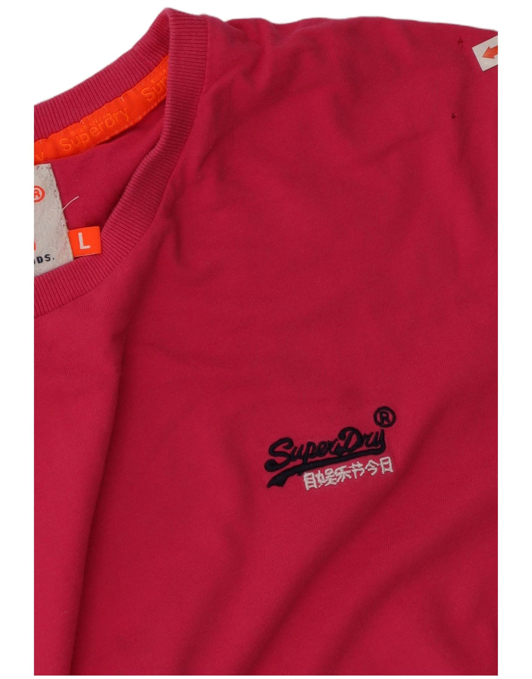 Superdry Damen T-Shirt Top Large Rosa Baumwolle