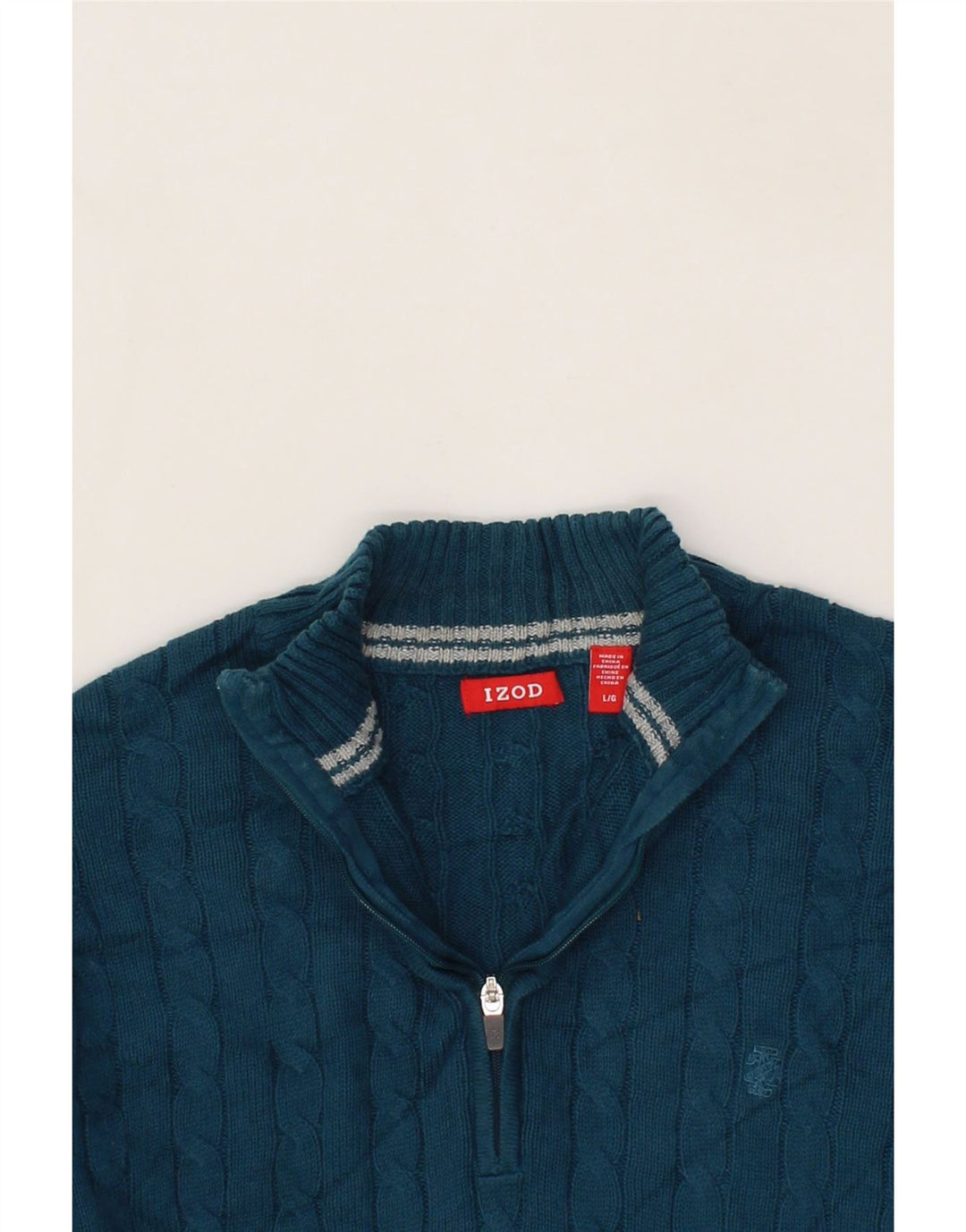 IZOD Mens Zip Neck Jumper Sweater Large Blue Vintage Izod and Second-Hand Izod from Messina Hembry 