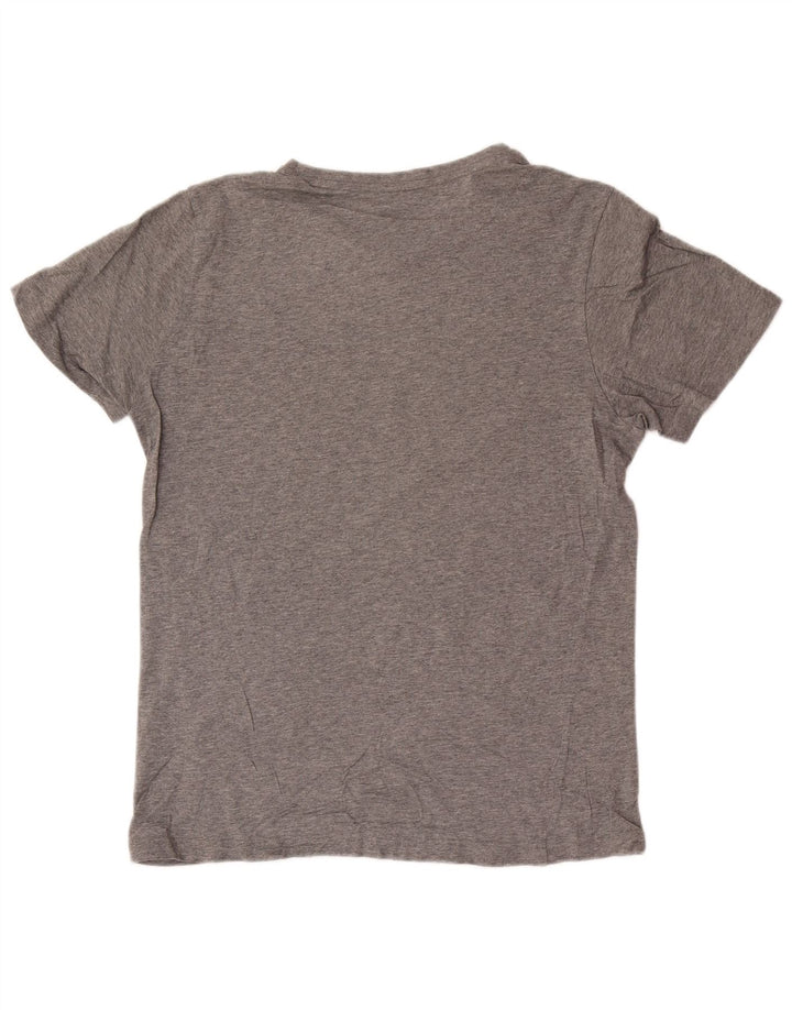 Puma Herren Grafik-T-Shirt-Oberteil aus mittelgrau gesprenkelter Baumwolle