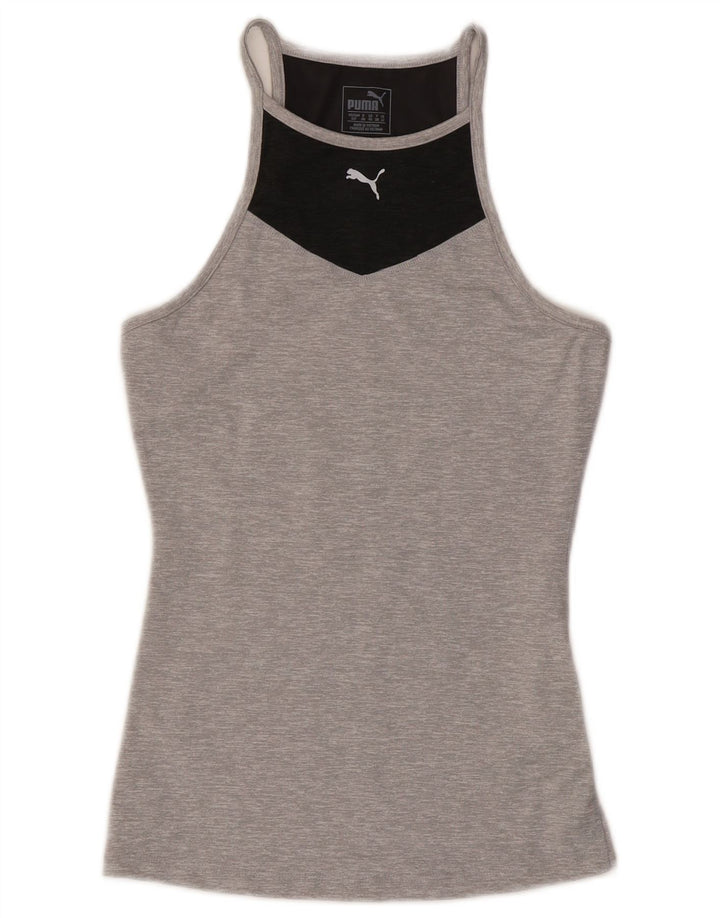 Puma Damen Weste Top UK 10 Small Graues Colourblock-Polyester