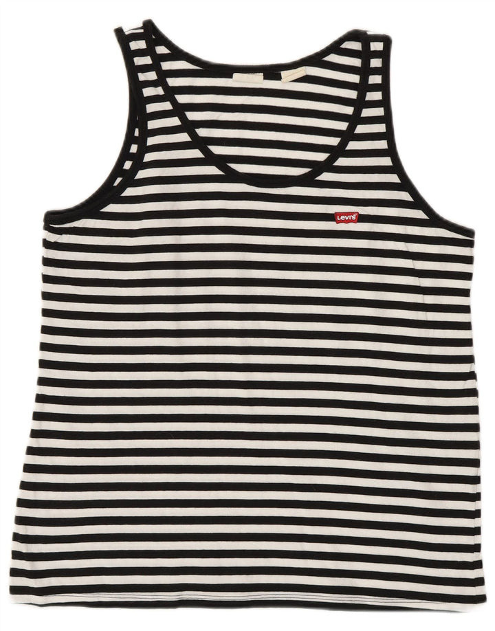 LEVI'S Damen-Trägershirt UK 12 Mittelweiß gestreift nautisch