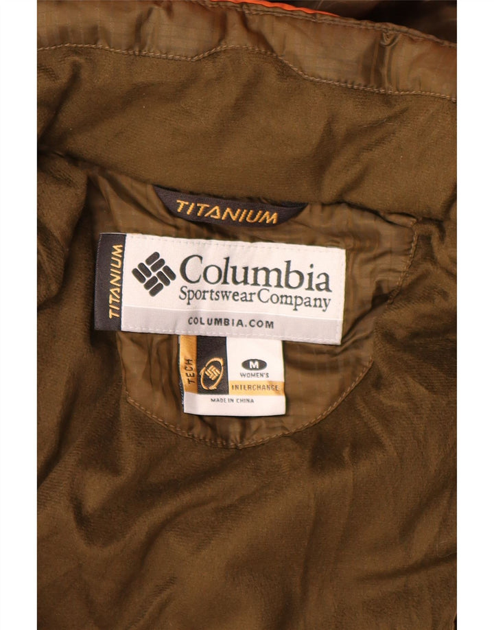 Columbia Womens Titanium Hooded Ski Jacket UK 14 Mittelorange Farbblock