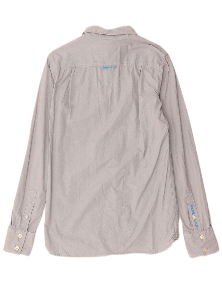 Superdry Herrenhemd aus mittelgrauer Gingham-Baumwolle