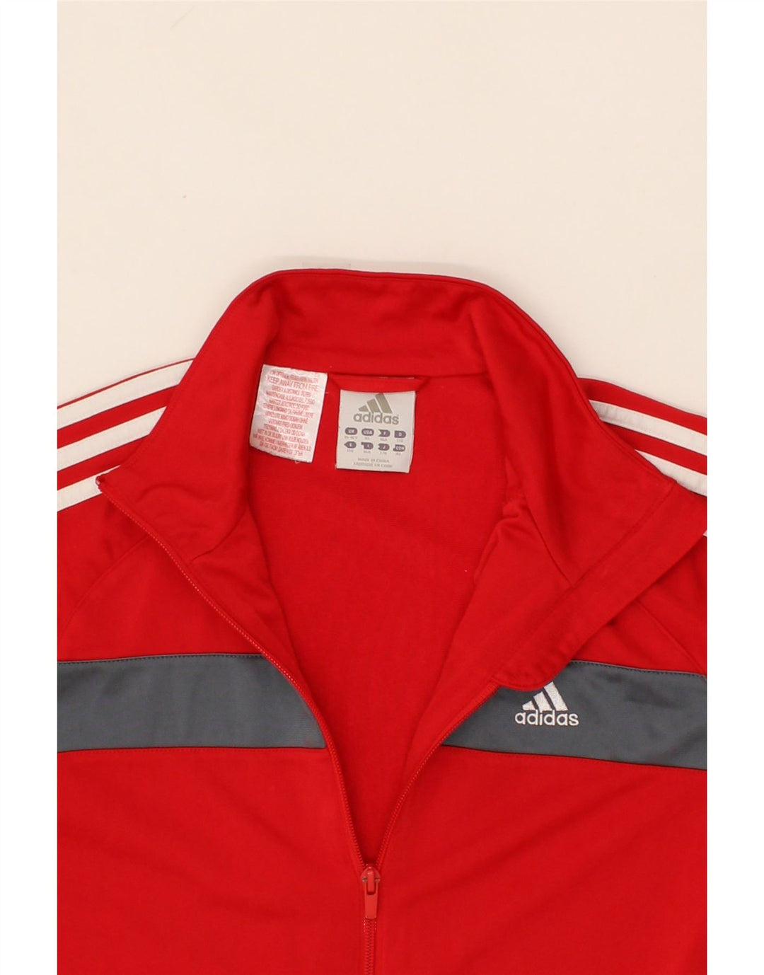 ADIDAS Boys Tracksuit Top Jacket 15-16 Years Red Colourblock Polyester Vintage Adidas and Second-Hand Adidas from Messina Hembry 