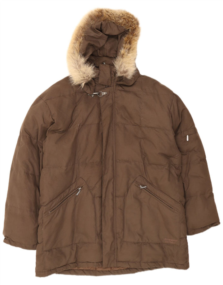 Emaroo Australia Herren-Jacke mit Kapuze, gepolstert, UK 44, 2XL, braun, Polyester