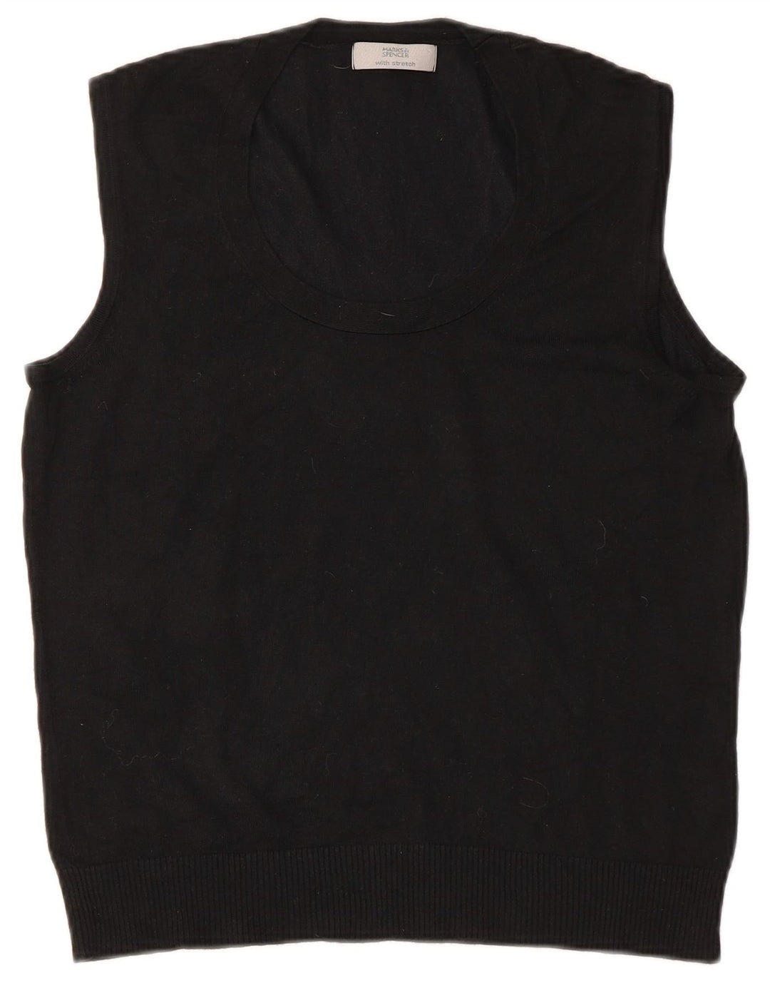 Marks & Spencer Damen Weste Tank Top UK 16 Large Schwarz Viskose