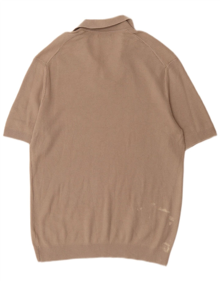 Massimo Dutti Herren-Poloshirt, große graue Baumwolle