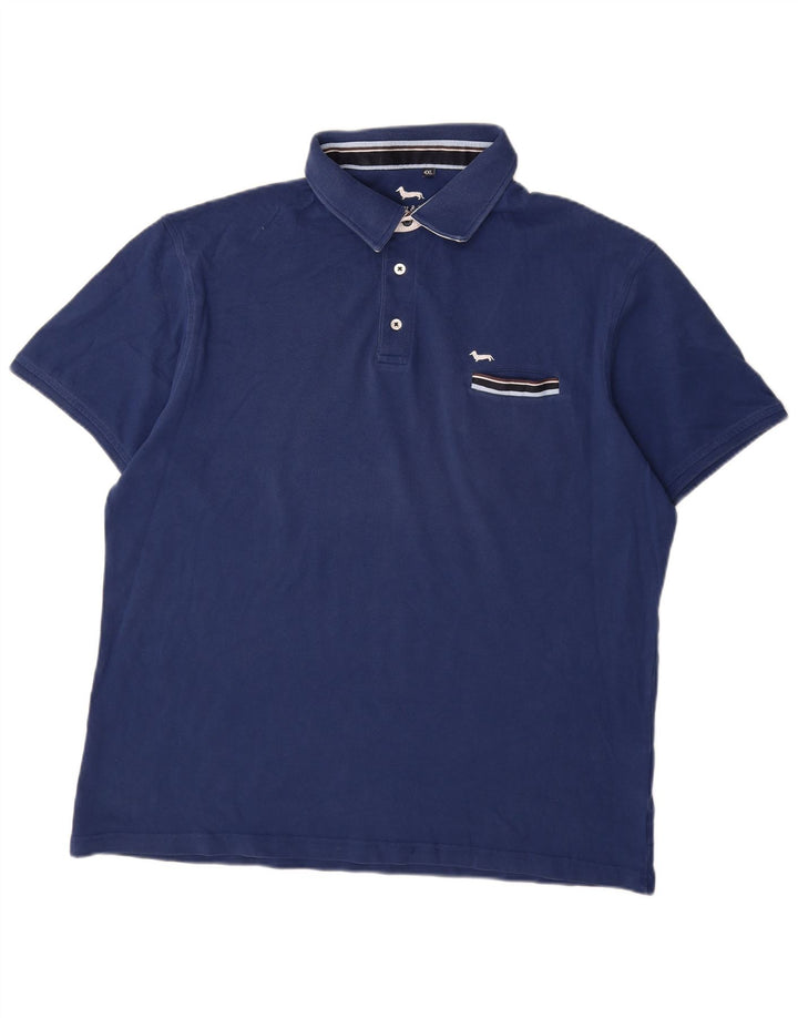 HARMONT & BLAINE Herren-Poloshirt mit normaler Passform, 4XL, Marineblau, Baumwolle