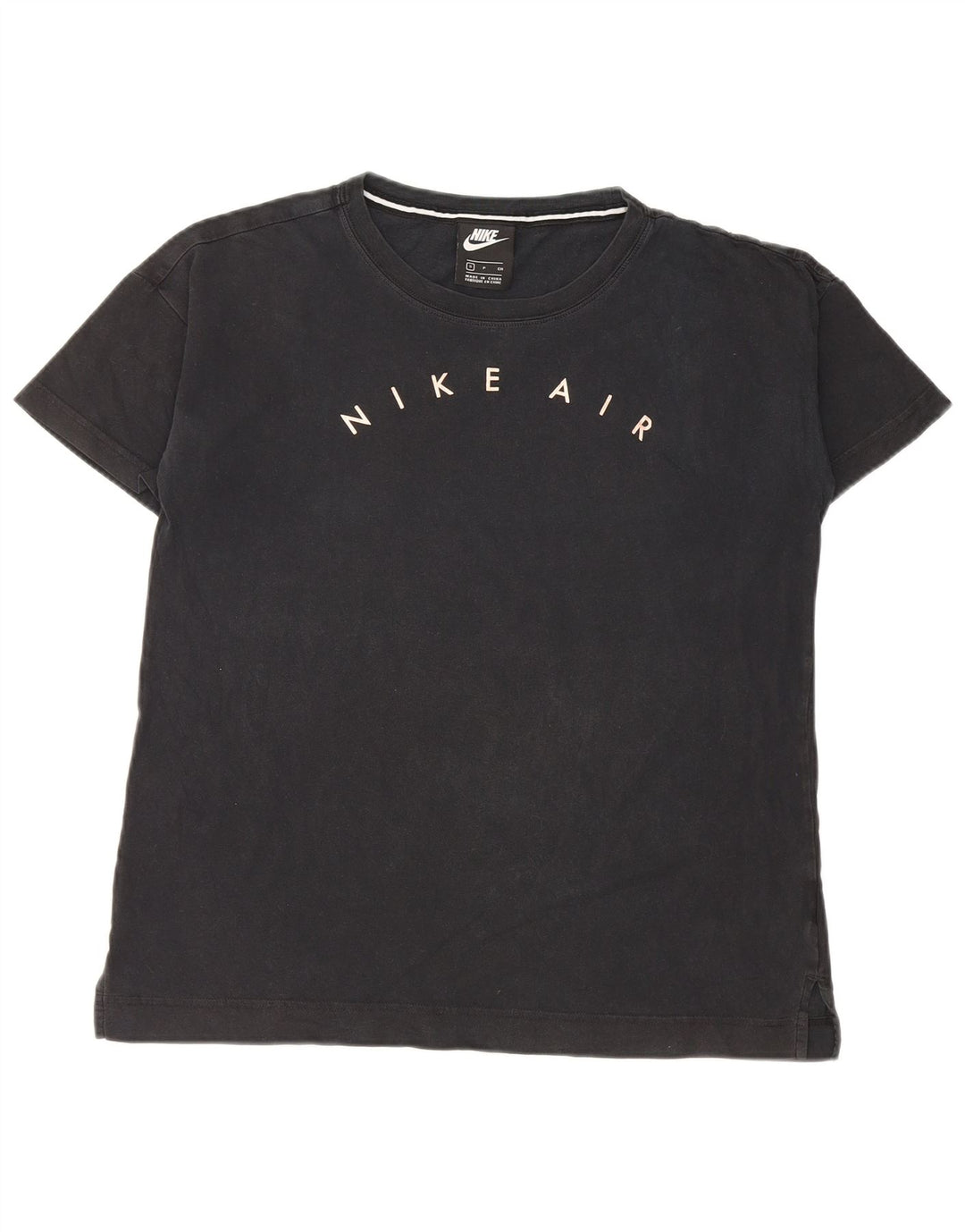Nike Damen Graphic T-Shirt Top UK 10 Small Schwarz