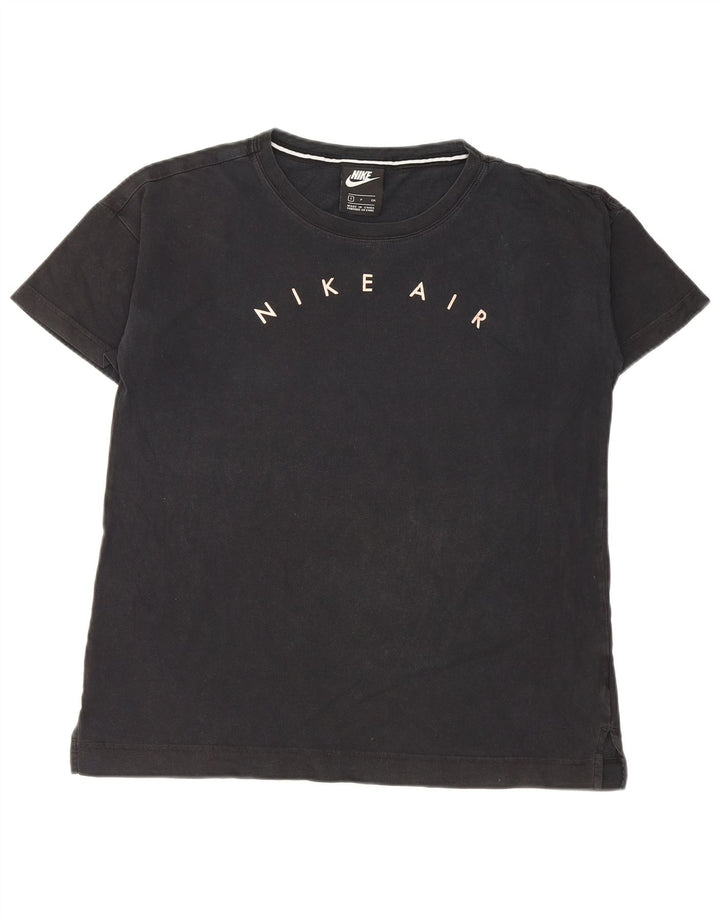 Nike Damen Graphic T-Shirt Top UK 10 Small Schwarz