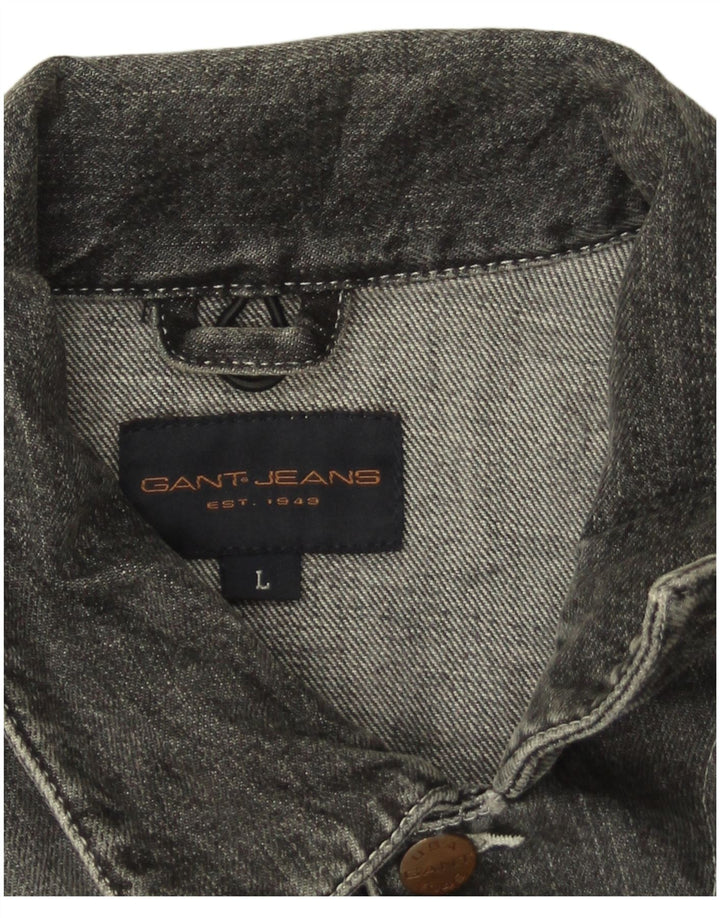 Gant Herren Jeansweste UK 40 Large Grau Baumwolle