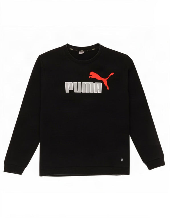 Puma Jungen Grafik-Sweatshirt-Pullover 15–16 Jahre, schwarze Baumwolle