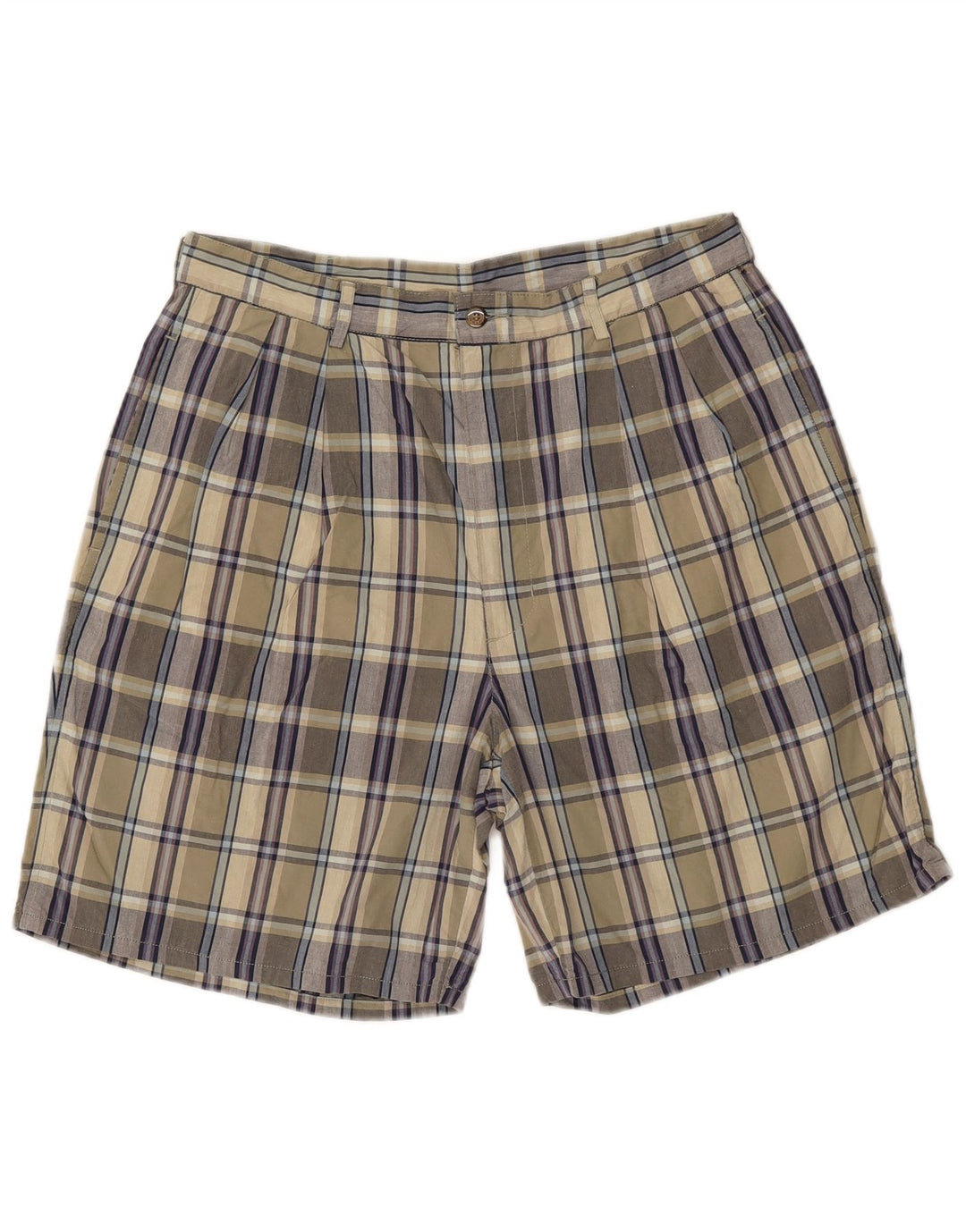 IZOD Herren-Chino-Shorts W34, große Khaki-Karo-Baumwolle