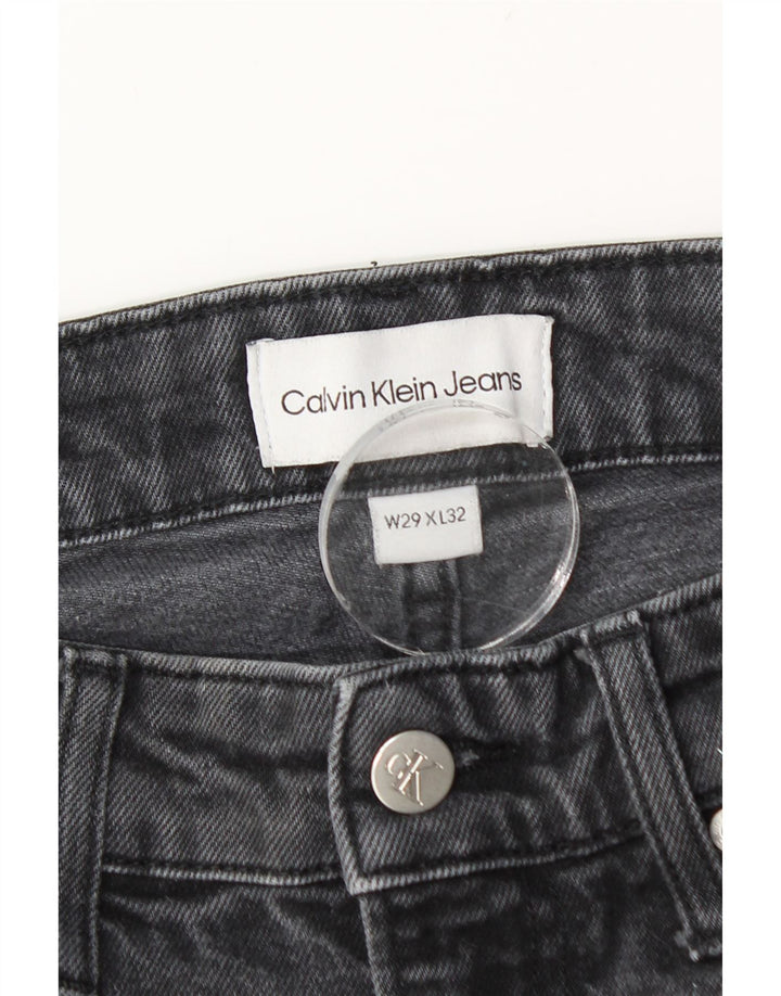 Calvin Klein Herren Distressed Slim Jeans W29 L32 Schwarze Baumwolle
