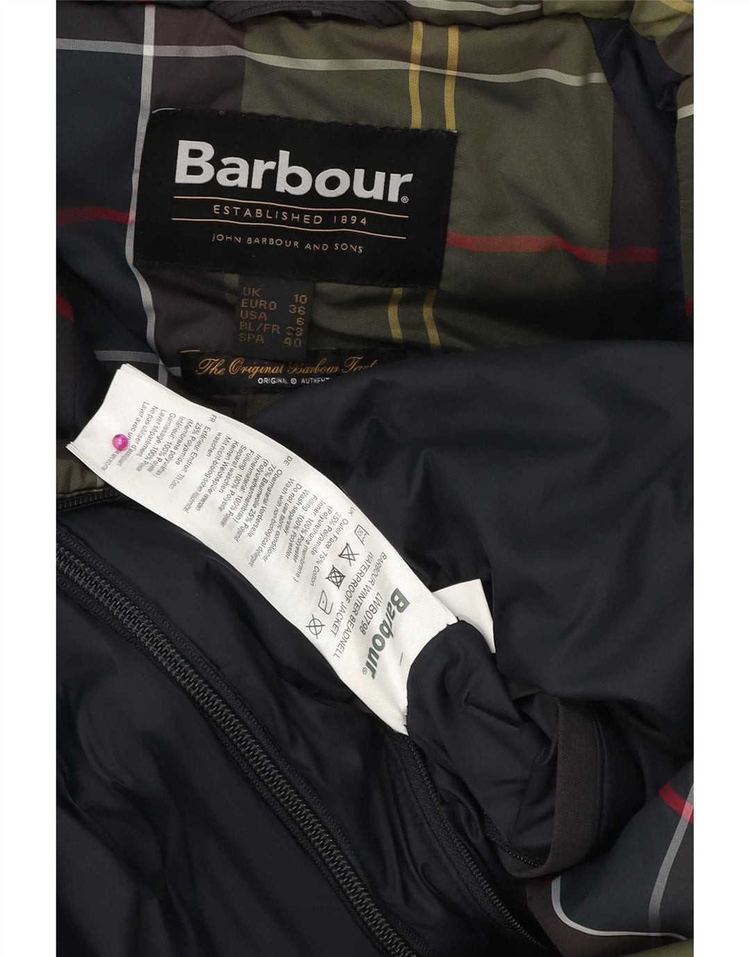 Barbour Damen-Parka mit Kapuze, übergroß, Gr. 10, Größe S, grau, Baumwolle