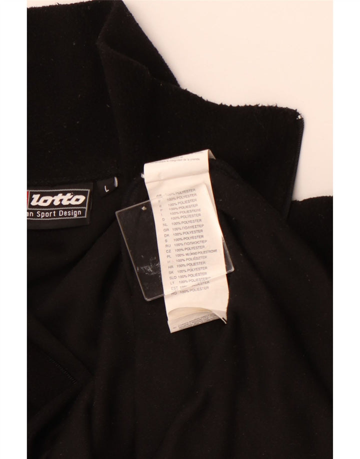LOTTO Herren-Fleecepullover mit Reißverschluss am Hals, groß, aus schwarzem Polyester