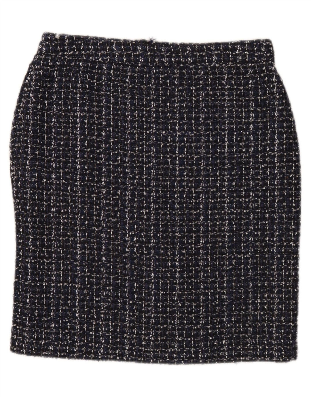 Dkny Damen Bleistiftrock US 12 Large W34 Marineblau meliertes Polyester