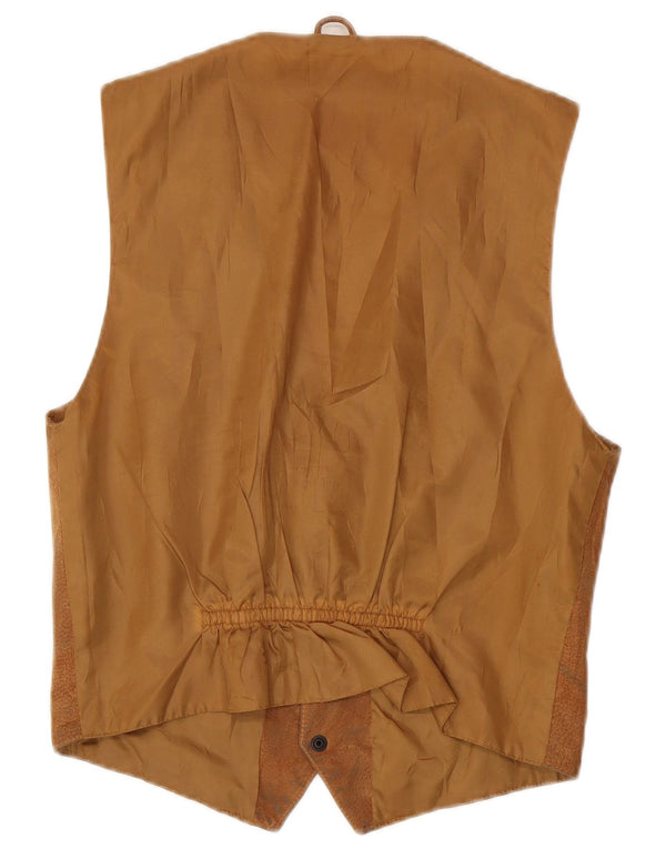 Vintage Damen Weste UK 12 Mittelbraunes Leder