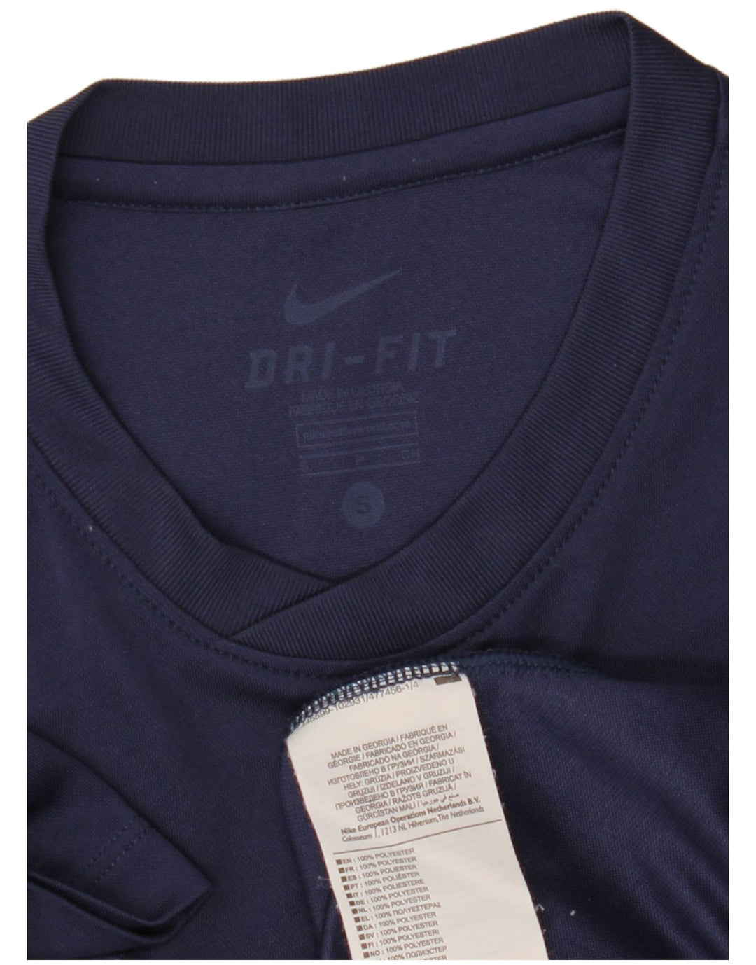 Nike Herren Dri Fit T-Shirt Top Small Marineblau Polyester