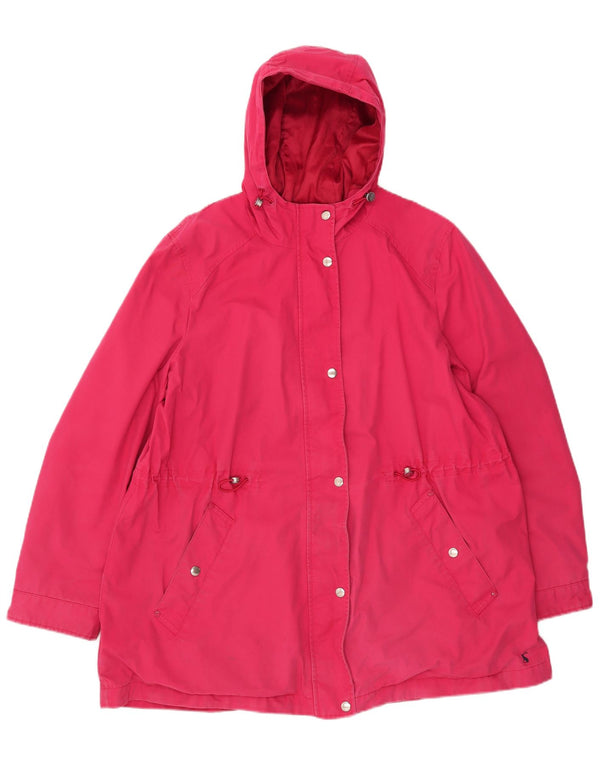 Joules Damen Regenjacke mit Kapuze UK 18 XL Rosa Baumwolle