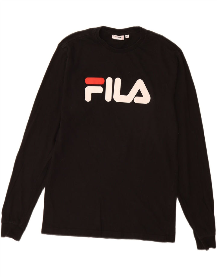 Fila Herren Graphic Top Langarm XS Schwarz Baumwolle