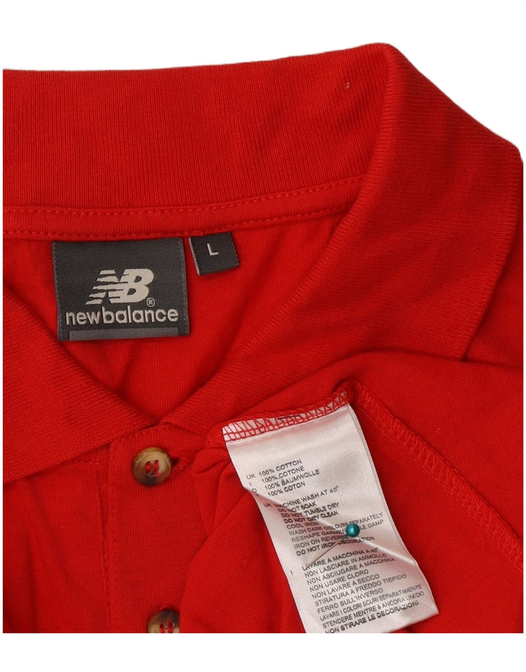 New Balance Herren-Poloshirt, große rote Baumwolle