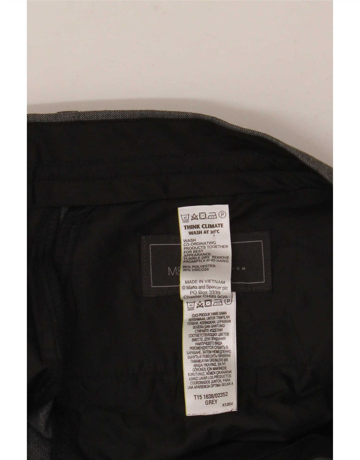 Marks & Spencer Herren-Anzughose mit maßgeschneiderter Passform, gerade, W32, L33, Grau