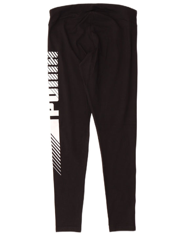 PUMA Damen Graphic Leggings UK 12 Medium Schwarz Baumwolle