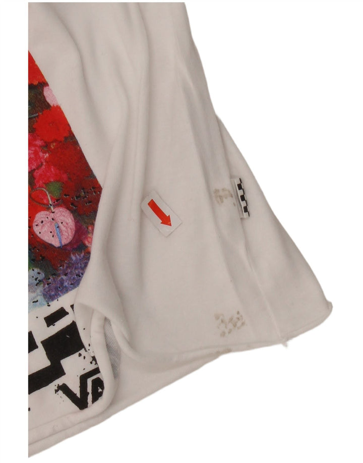 VANS Damen Crop Graphic Top Langarm UK 6 XS Weiß